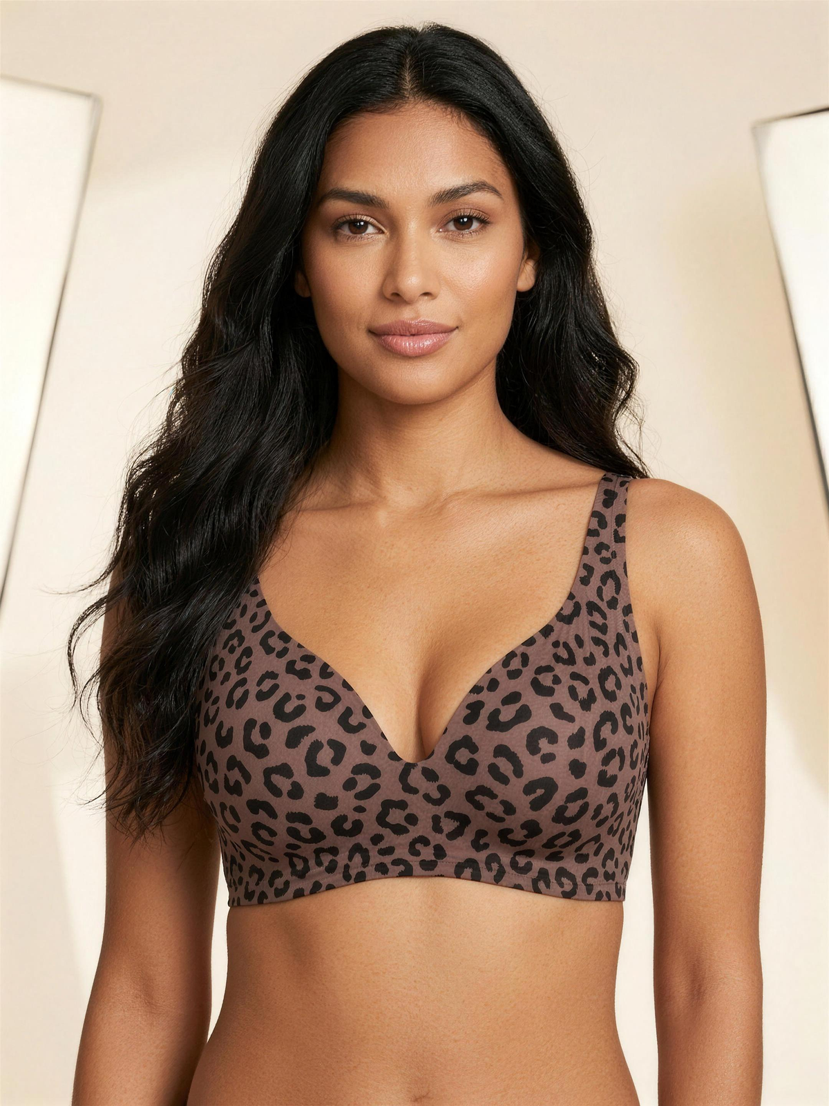 Soutien-gorge Surlane – léopard foncé – face
