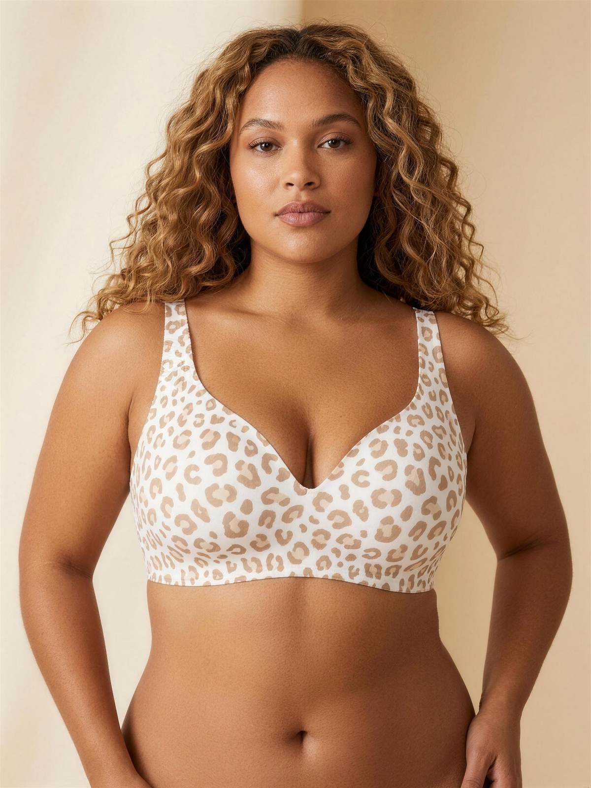 Soutien-gorge Surlane – léopard clair – morphologie généreuse